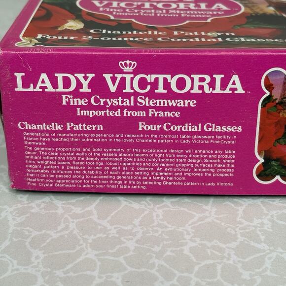 Lady Victoria Fine Crystal Stemware Tumbler Champagne Wine Cordial Glass France - Picture 4 of 5